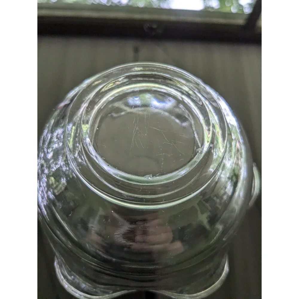 Vintage Clear Glass Dip/Dessert Bowl Yellow Tint Scalloped Edges MCM 5.25 inch